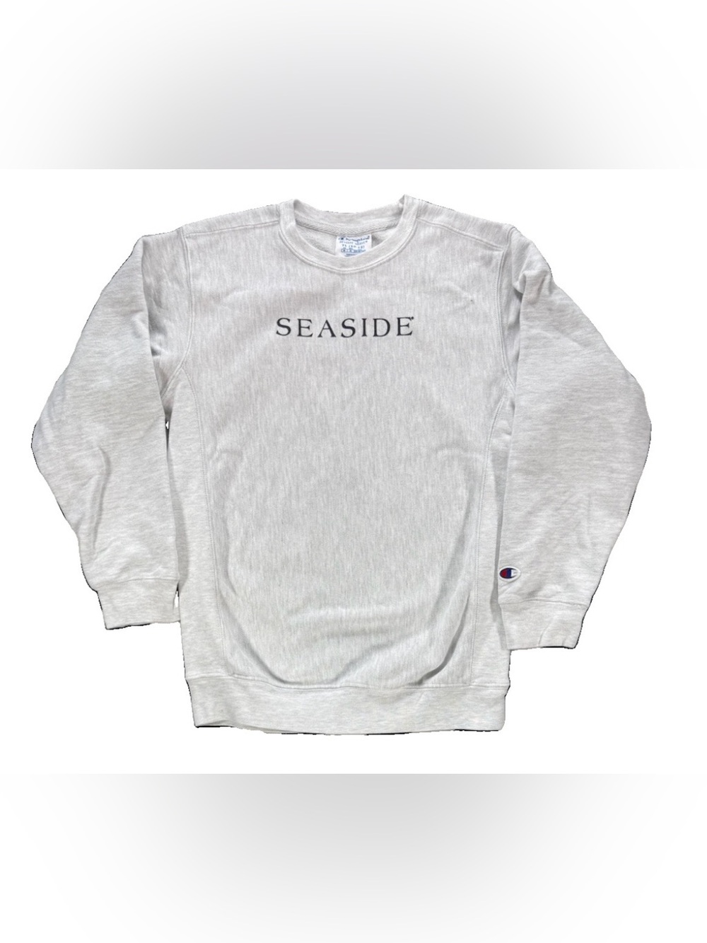 Vintage Champion Reverse Weave Seaside Sweatshirt Youth Large Gray Embroidered